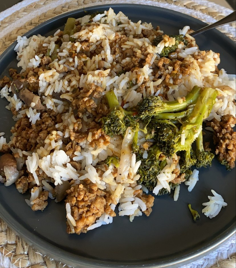 Veggie, “Beef,” & Rice Dish Recipe